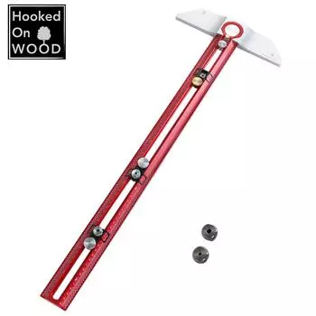 HONGDUI Hooked On Wood MT-2465 PRO Маркировочная Маркировочная Т-образная линейка из алюминиевого сплава Маркировочный калибр для позиционирования отверстий