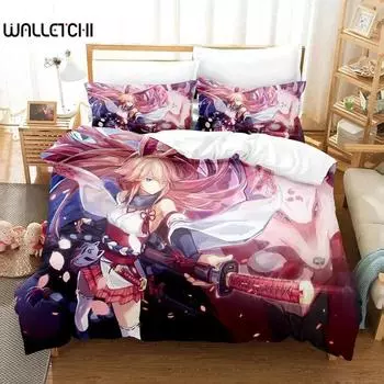 Honkai impact 3 комплект постельного белья Single Twin Full Queen King Size комплект постельного белья Aldult Kid Bedroom пододеяльник 3D Print Kawaii anime 70x133cm 2pcs