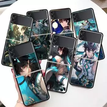 Honkai Star Rail Dan Heng для Samsung Galaxy Z Flip 5 4 3 5G чехол для телефона черный твердый чехол ZFlip 5 4 3 роскошный противоударный бампер Co Samsung Z Flip 3