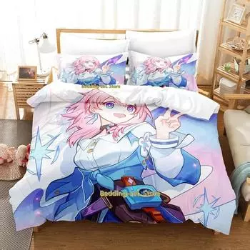 Honkai Star Rail Комплект постельного белья Single Twin Full Queen King Size Комплект постельного белья Adult Kid Bedroom Duvetcover Sets Anime Parure de lit Bed 70x133cm 2pcs