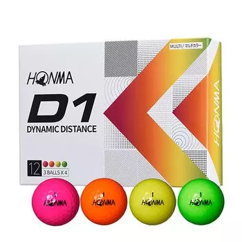 Honma Golf Ball D1 BT2201 2 Piece Soft Ionomer Flight System Distance Golf Ball 1 Dozen 12 Balls Cost Performance Honma Golf Honma Color D-1