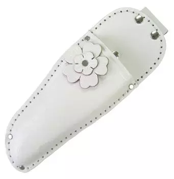 Honmamon KOZUCHI Flowery Pruning Shears Leather Case with Flowers White LST-11 белый