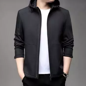 Hooded jacket men s coat men s new spring all-match thin top casual dad jacket 170