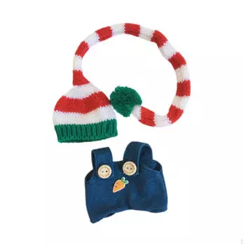 Hooded Scarf Denim Overalls Mini Doll Clothes Clothing Accessories Costumes