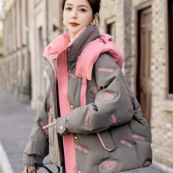 Hooded Short Down Jacket Women s Winter Thickened Coat Feels Super Good-looking, Small Bread Jacket 90 White Duck Down S recommends 47.5kg within