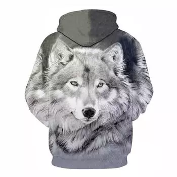 Hooded Sweater Jacket for Men and Women,hoodie with 3d Printing Feroce Wolf Head, Children s Fashion, Hip Hop, Casual S