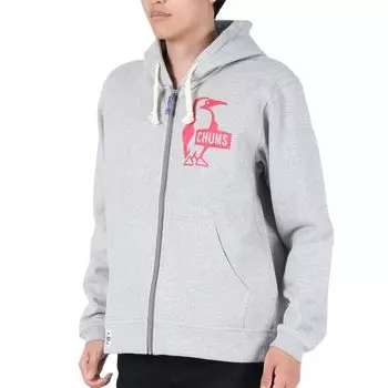 Hooded Sweatshirt Booby Logo Zip Parka [Chums] Men s H/GrayRed