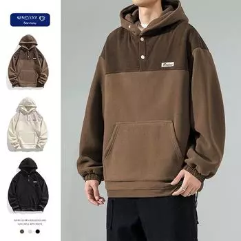 Толстовка с капюшоном мужская, новая мужская осенняя модная марка, повседневная футболка с длинными рукавами, свободная и универсальная верхняя одежда для мужчин S