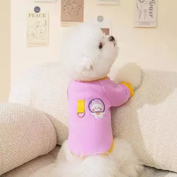 Hoodies for Dogs Pet Dog Clothes Cute Rabbit Dog Coat Winter Warm Jacket with D-Ring Kitten Puppy Clothing Chihuahua Pug Apparel XS фиолетовый