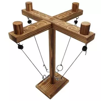 Hook and Ring Game, Large Ring Toss Game for Adults, Ring Game on a String, Tabletop Games, Hook Game Ring Toss for Bar, Family, Party