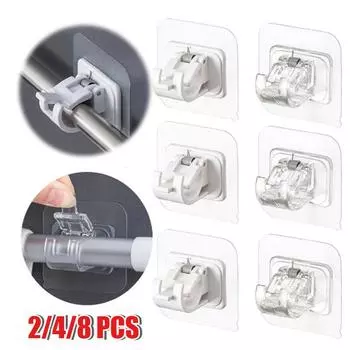 Крючки для карниза без гвоздей Кронштейны для карниза без сверления Самоклеящаяся белая липкая вешалка Держатель для штор 2PC белый