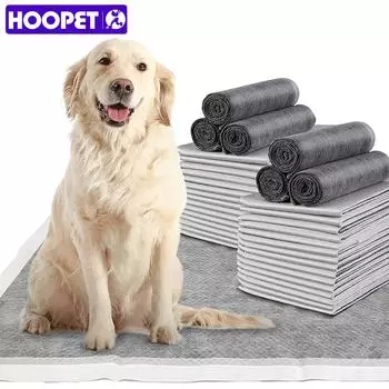 HOOPET 100Pcs Carbon Fibre Dog Cat Diaper Large Super Absorbent Training Pad High Quality Pads With Thick and Leak-Proof Liners 20pcs