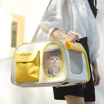HOOPET Cat Bag Outdoor Portable Kitty Dog Backpack Capsule Cats Cage Breathable Portable Pet Bag Large Capacity Bag For Pets зелёный