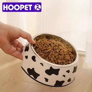 HOOPET Dog Feeding Supplies Pet Bowls Cat Food Water Feeder Stainless Steel Pet Drinking Dish Feeder Dogs Accessories S