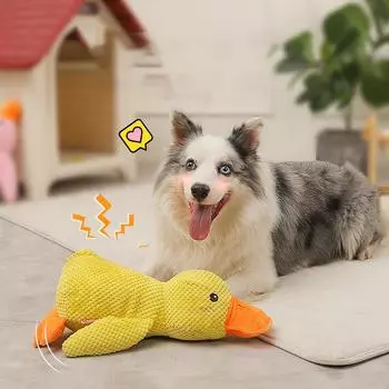 HOOPET Dog Sleeping Toy Duck Chew Sounding Toy for Small Medium Large Dogs Outdoor Interactive Pet Training Toy Dog Accessories зелёный