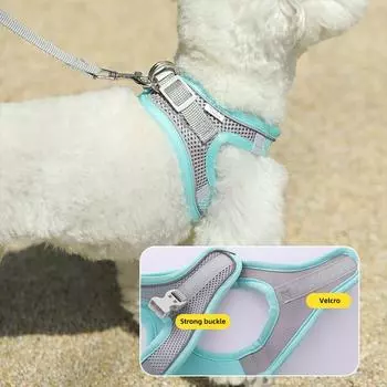 HOOPET Dog Vest Chest Harness Breathable Comfortable Small Breed Teddy Pet Chest Harness Prevents Dogs from Bursting Out S синий