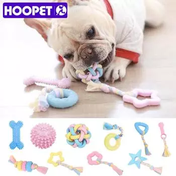 HOOPET интерактивная игрушка для жевания собак, цветная резиновая форма, игровые принадлежности для дрессировки маленьких собак M