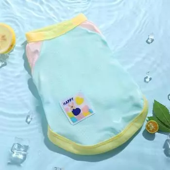 HOOPET Летняя сетчатая жилетка для кошек с принтом, эластичная одежда для маленьких собак, дышащая, легкая, для щенков чихуахуа, кошек, домашних животных XS синий