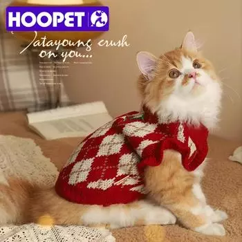 HOOPET Одежда для кошек, препятствующая линьке, модели для осени и зимы, зимняя одежда для котят, рыжих кошек, зимняя одежда для котят, зимний свитер для домашних животных и собак XS
