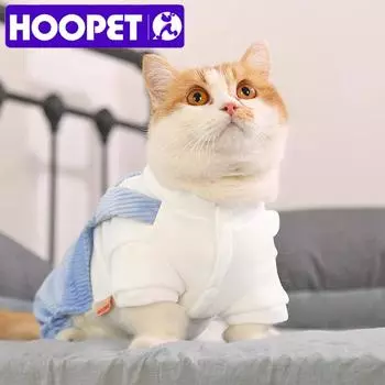 HOOPET Pet Dog Clothes Winter Autumn Padded Clothes For Small Dog For Cat Puppy Soft Comfortable Dog Winter Warm Clothing XS синий