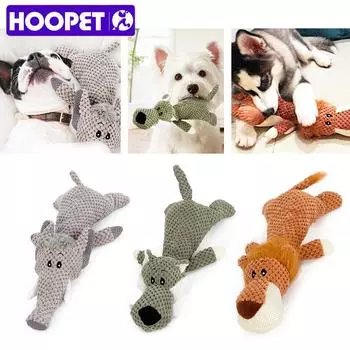 HOOPET Pet Toy Animal Shape Lion Elephant Sound Chew Three Colors Interactive Toys M зелёный