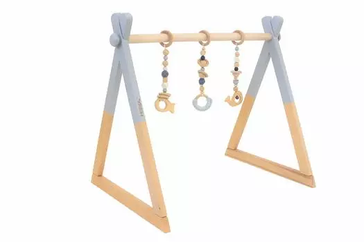 Hopple Baby Toy [Genuine] Gym/Hanging BTL-BGS-GY-BL Gray/Blue