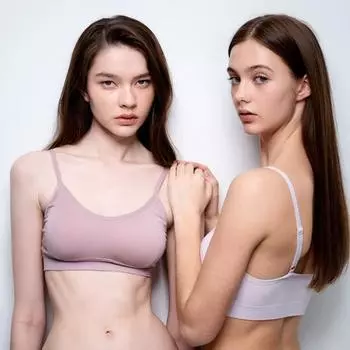 Horaho Modal Daily No-Wire Seamless Bralette (4ЦВЕТА) Gray Lilac ML