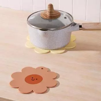 Хорошая без запаха мультяшная форма, практичный держатель для горячих напитков, подставка для столовых приборов для домашнего коврика для чашки M жёлтый