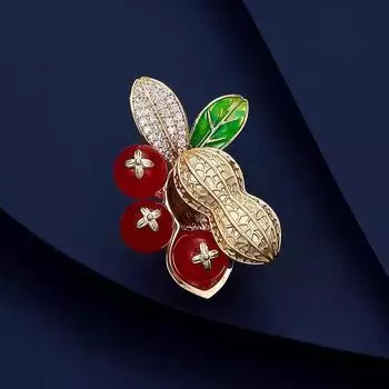 Хорошая брошь в виде арахиса из хурмы, высококачественная женская изысканная легкая роскошная брошь в виде хурмы Ruyi, креативные аксессуары для костюмов