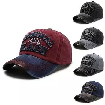 Хорошая выстиранная ткань Винтажная вышитая шляпа Кепки Регулируемая шляпа Подарки шляпа 6 цветов Мужская шляпа Спортивная шляпа Девичья шляпа Шляпа с буквами Бейсболка Черная шляпа темно-серого