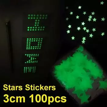 Хорошие настенные наклейки своими руками, украшения для дома, звезды, 3D-звезды, светящиеся в темноте, флуоресцентные, для спальни, 100 шт. розовый