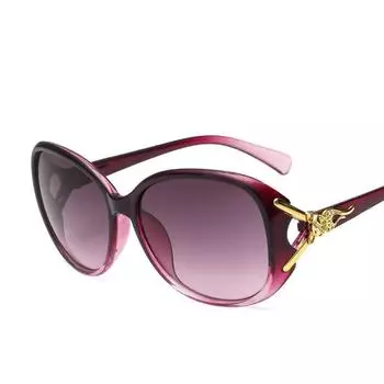 Хорошие солнцезащитные очки UV400 Fox Decoration Outdoor Classic Retro Солнцезащитные очки Polarized Oversize Women Vintage фиолетовый