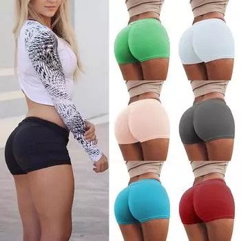 Хорошие трусики удобные популярные новые спортивные эластичные леггинсы высокого качества женские фитнес-стрейч сплошные шорты для йоги S-XXL супер мягкие XL белый