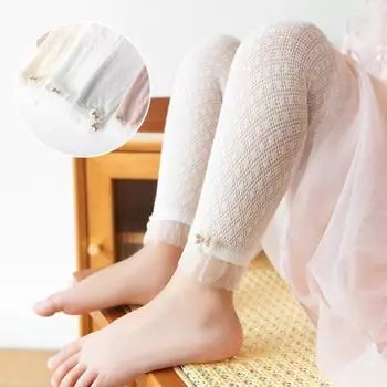 Хорошие впитывающие пот 4 цвета детские штаны для девочек детские кружевные леггинсы реквизит для фотосъемки подарок на день рождения M белый