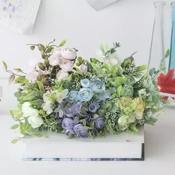 Хороший искусственный цветок, тонкая текстура, 6 цветов, нелегко отпасть синий