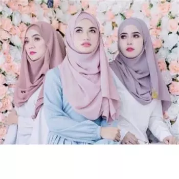 Хороший мусульманский шарф, однотонная шаль 195 см*70 см, шифоновый хиджаб, пашмина 3