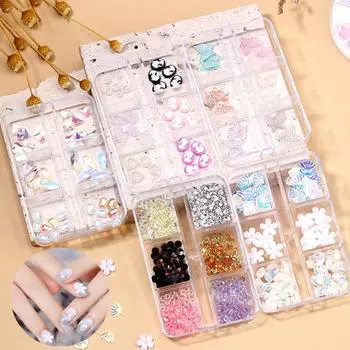 Хороший орнамент для ногтей, блестящий визуальный эффект, привлекательный декоративный E