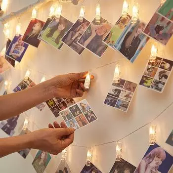 Хороший свет 1,5 м/2 м/3 м на батарейках фото клипса для вечеринки Рождественская гирлянда светодиодные гирлянды рождественские огни украшение свадьба 1.5m10led белый