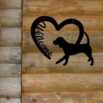 Хорошо, приди, черное металлическое настенное украшение в сочетании с настенным искусством Love Dog Iron, идеально подходящее для входной двери, стильный декор прихожей чёрный