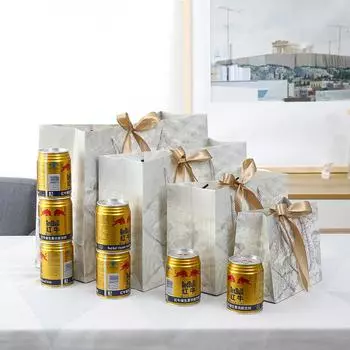 Хорошо с лентой для рождественского подарочного пакета, подарочная упаковка, коробка для свадьбы, мраморный серый, портативный, для дня рождения, вечеринки по случаю рождения ребенка, украшения для вечеринки 18*16*10cm золотой