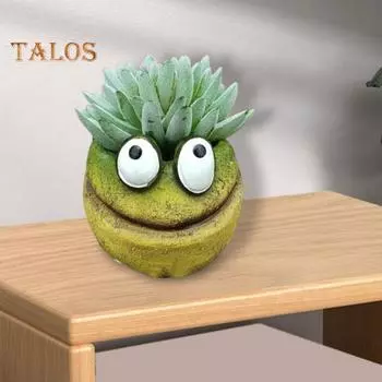 Horror Face Guard Горшок для растений Смола Лягушка Черный Мужской цветочный горшок для дома и улицы Кактус Суккулентные растения Контейнер для дома Балкон Сад Украшения B