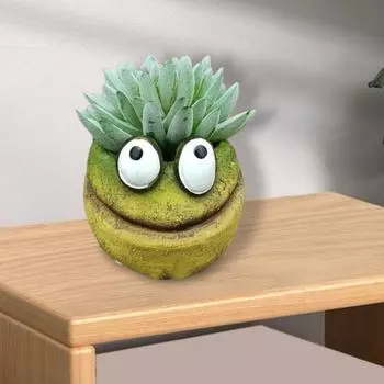 Horror Face Guard Горшок для растений Смола Лягушка Черный Мужской цветочный горшок для помещений и улицы B