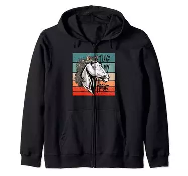 Horse Passion Horse Head Art Majestic Animal Верховая езда Молния Толстовка Любителя чёрный
