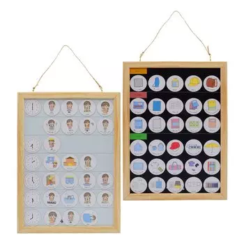 Hoshicoko Подходит как для воспитанников детского сада, так и для учеников начальной школы Доска для расписания Доска для подготовки Наглядное пособие 148 магнитных