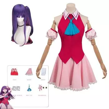 Hoshino Ai Косплей Аниме Oshi No Ko Косплей Костюм Униформа Платья Парик Хэллоуин Карнавальные Костюмы для Женской Одежды XS
