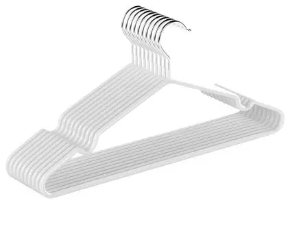 HOSUR Одежда для и Набор из 10 Нескользящих Вешалок, Стильные, Тонкие, Нескользящие, Сохраняющие Форму, Для Стирки, Одежда, (белый) белый