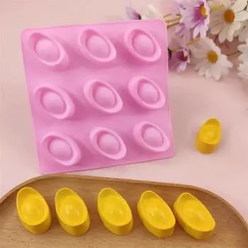 Hot 9 Even Ingots Silicone Molds Yuanbao Chocolate Fondant Cake Decor Baking Molds Summer Ice Grid Making Tray Candle Molds розовый