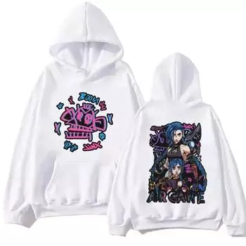 Hot Anime Arcane Hoodie Harajuku Hip Hop Pullover Tops Sweatshirt Fans Gift Sweatshirt Harajuku Anime Hoodies & Sweatshirts Men’s S