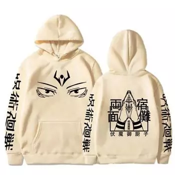 Hot Anime Jujutsu Kaisen Ryomen Sukuna Hoodies XS чёрный