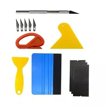 Hot Car Ting Kit Инструменты для оклейки винилом Оконная пленка Скребок Наклейки Нож для резки Аксессуары для стайлинга автомобиля Виниловый шпатель